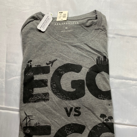 Aeropostale EGO vs ECO Gray Short Sleeve Tee Shirt size M - Picture 3 of 5